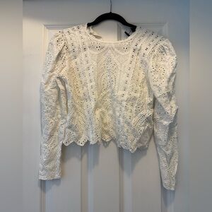 The Kooples Women's White Long-Sleeve Casual Top Blouse Shirt US Size S/1